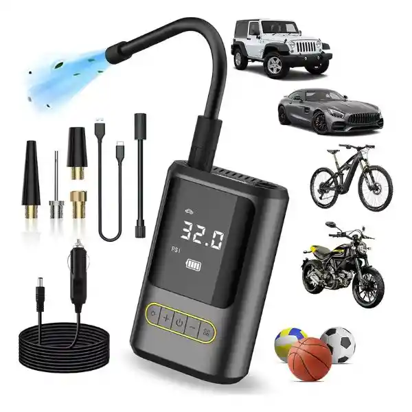 Compresor De Aire Inflador Inalámbrico Multiusos Atj-8466