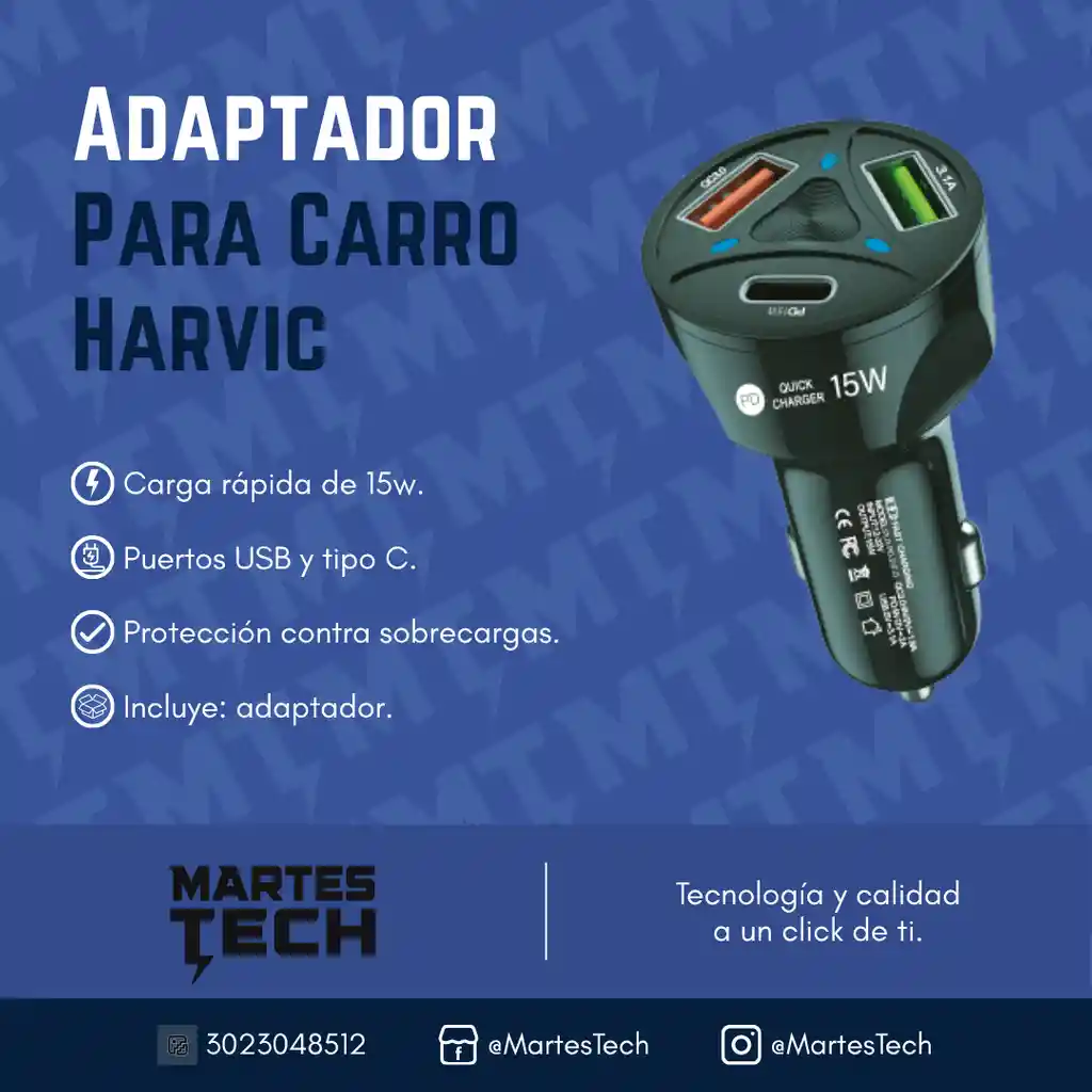 Adaptador Para Carro Harvic 237