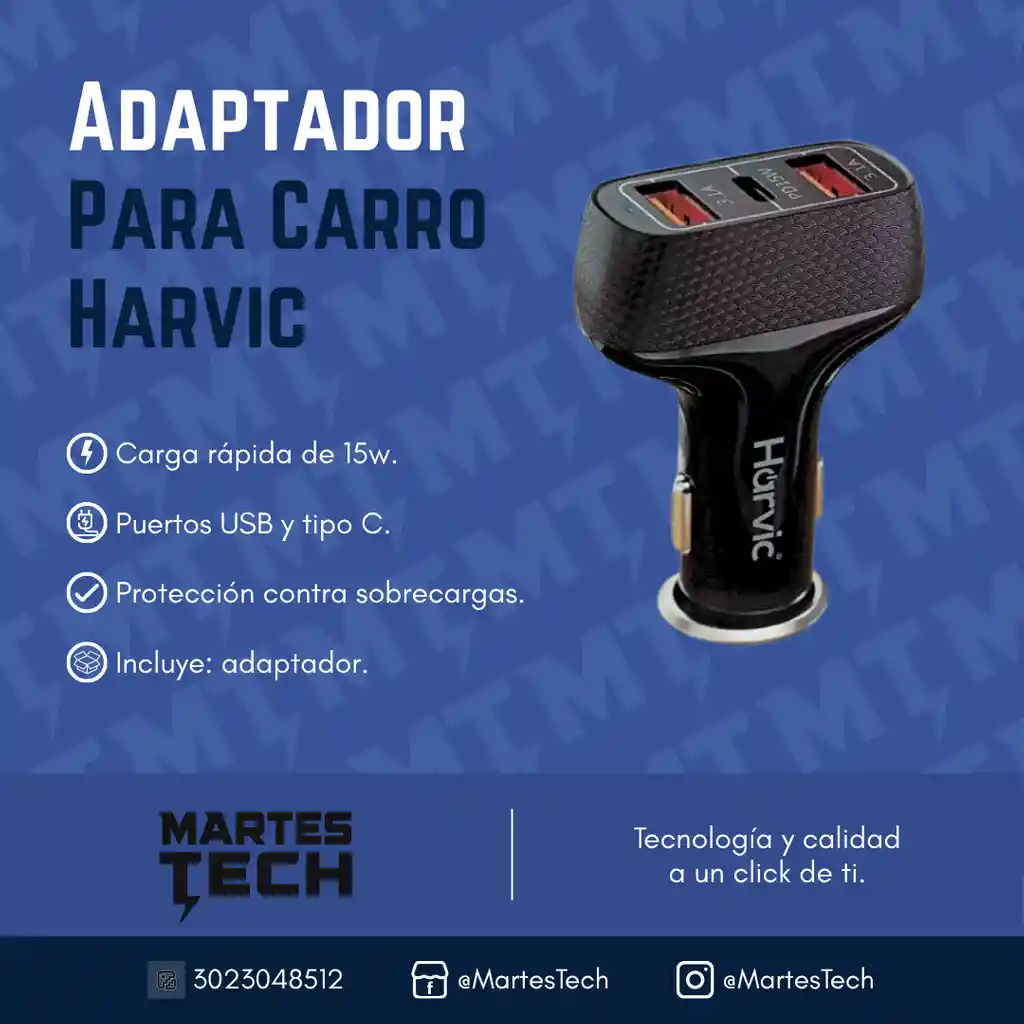 Adaptador Para Carro Harvic 241