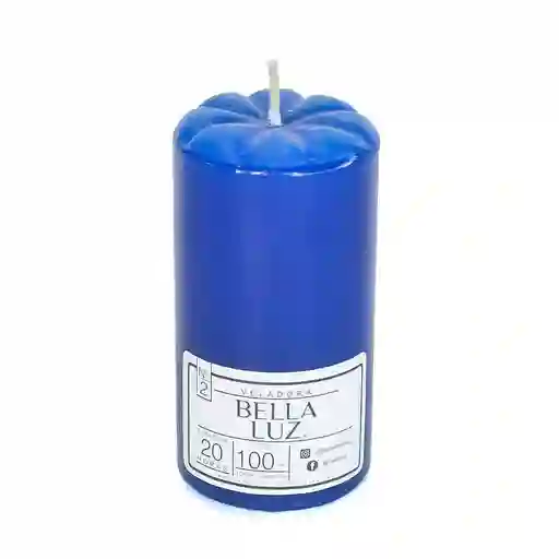 Veladora Bella Luz N2 4x8cm Azul Parafina N2a
