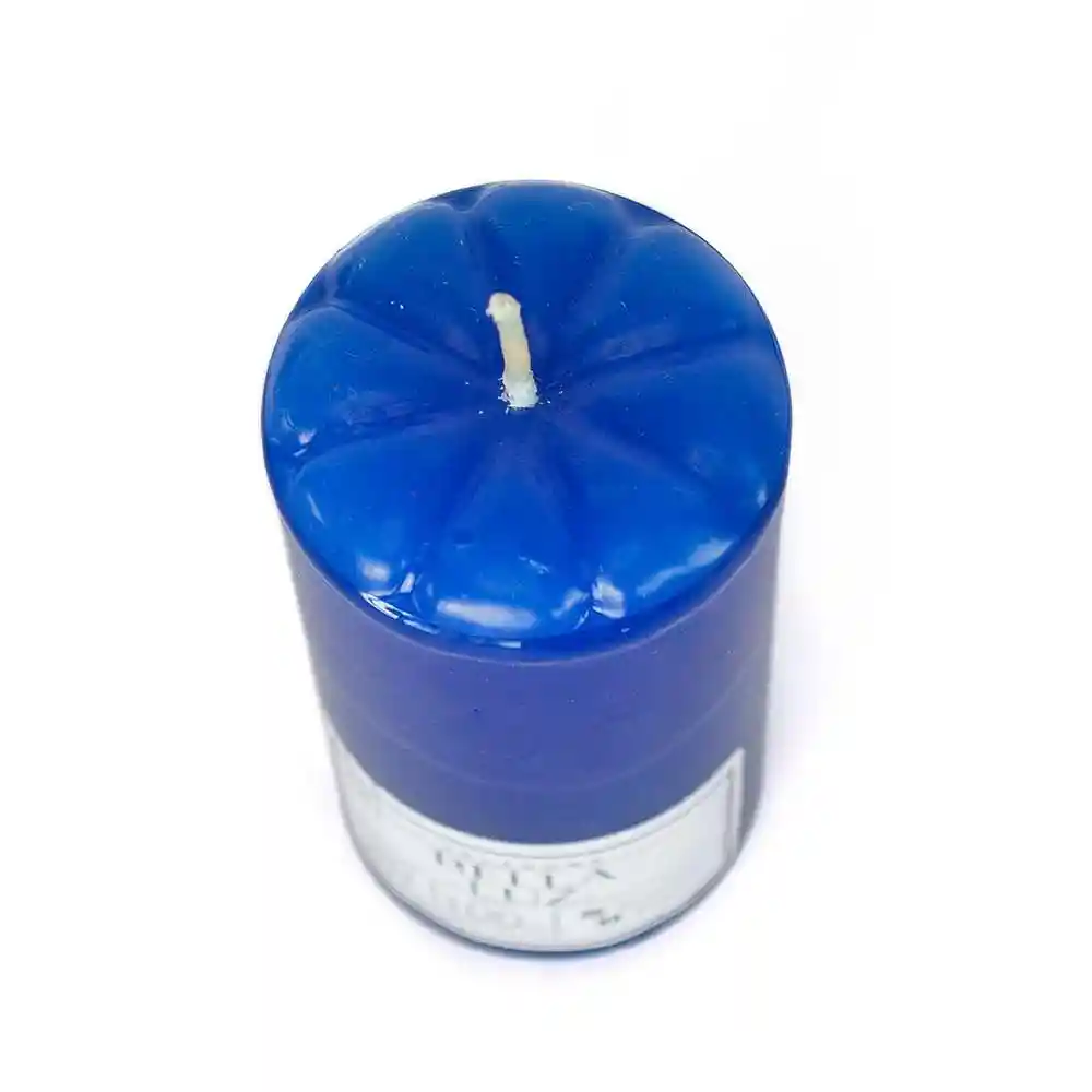 Veladora Bella Luz N2 4x8cm Azul Parafina N2a