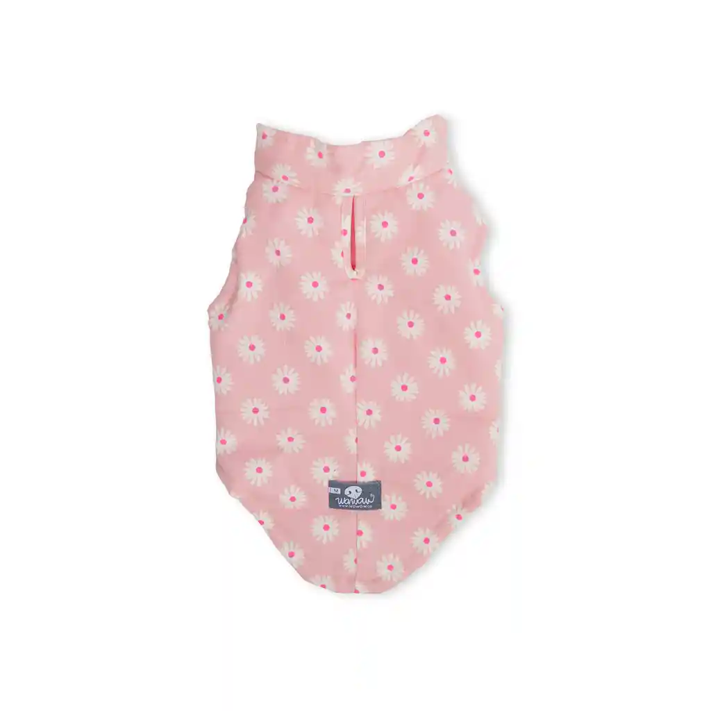 Chaleco 2xl Dril Rosa Margaritas