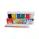 Tempera Payasito Paleta Y Pincel X6