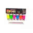 Tempera Payasito Paleta Y Pincel Neón X6