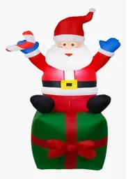 Adorno Navideño Inflable Santa Claus Con Luz Led