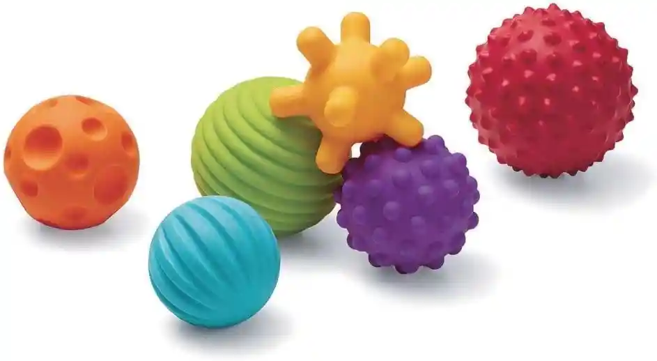 Juego Pelotas Sensoriales Para Bebe 6 Piezas Colores Niños