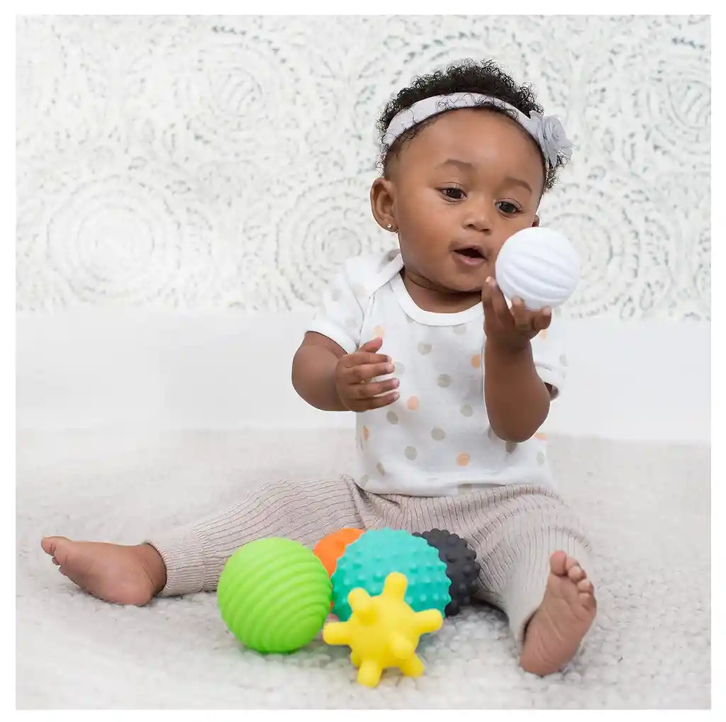 Juego Pelotas Sensoriales Para Bebe 6 Piezas Colores Niños