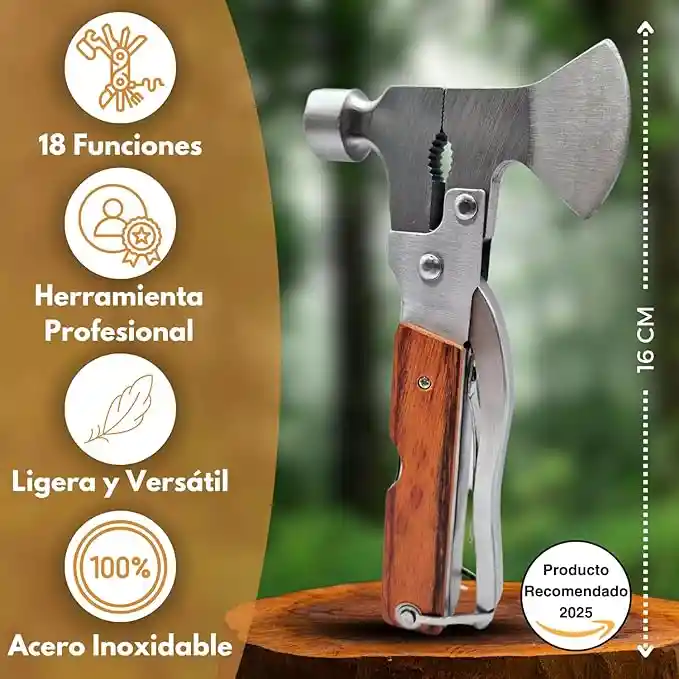 Multiherramienta Tipo Navaja Suiza Con Mango De Madera