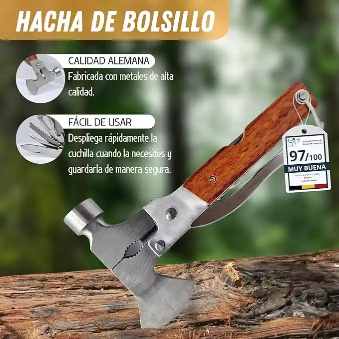 Multiherramienta Tipo Navaja Suiza Con Mango De Madera