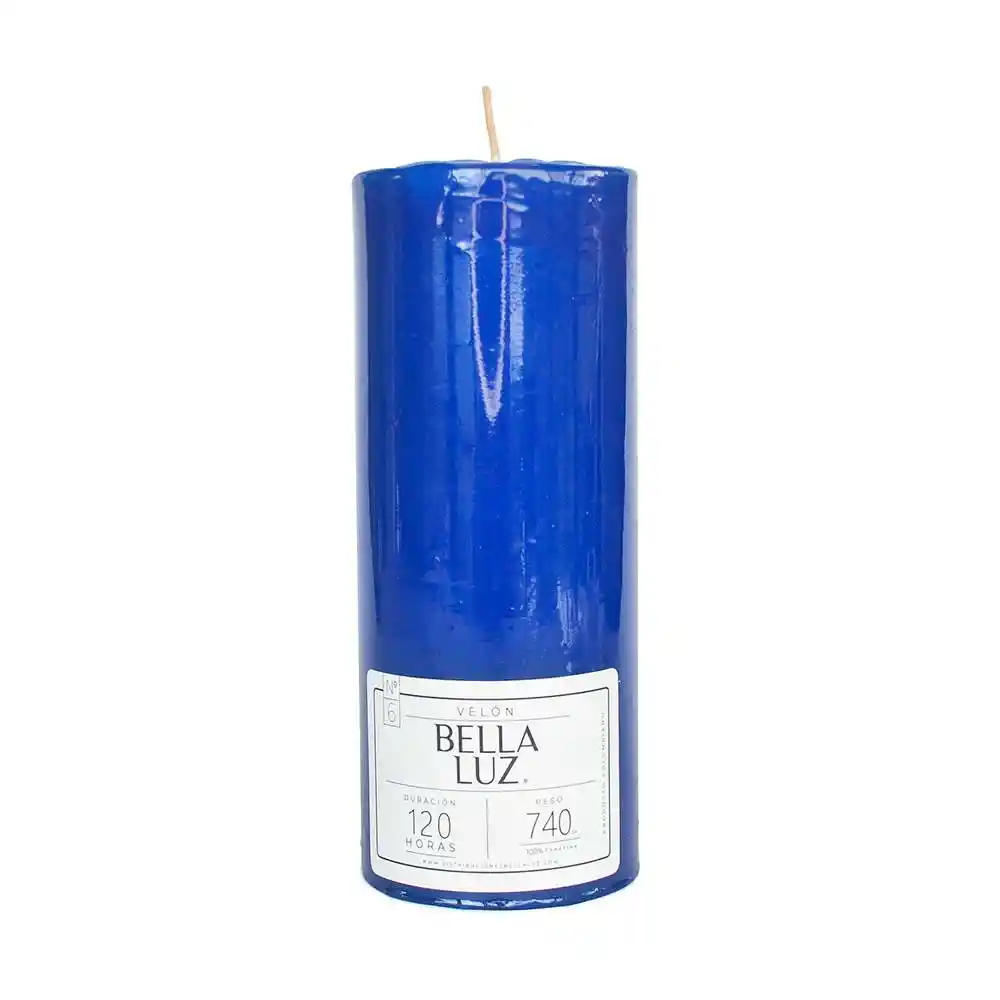 Velon Bella Luz N6 7x17cm Azul 740 Gr Parafina N6a
