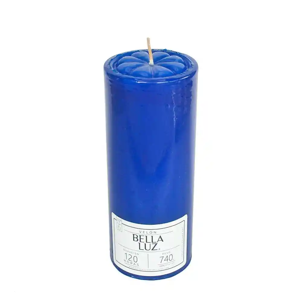 Velon Bella Luz N6 7x17cm Azul 740 Gr Parafina N6a