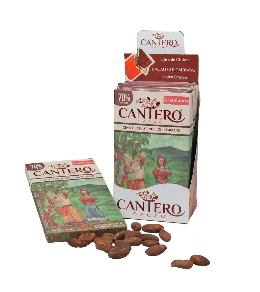 Chocolatina - Barra De Cacao Al 70% Con Arándanos