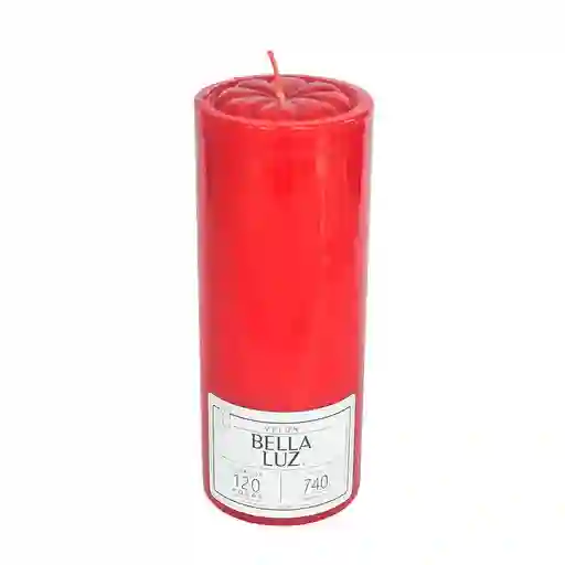 Velon Bella Luz N6 7x17cm Rojo 740 Gr Parafina