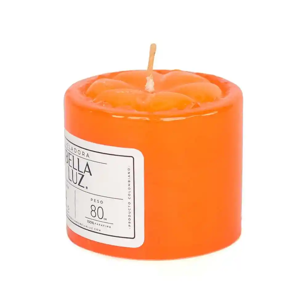 Veladora Bella Luz N3 5x5cm Naranja 90 Gr Parafina