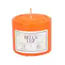 Veladora Bella Luz N3 5x5cm Naranja 90 Gr Parafina