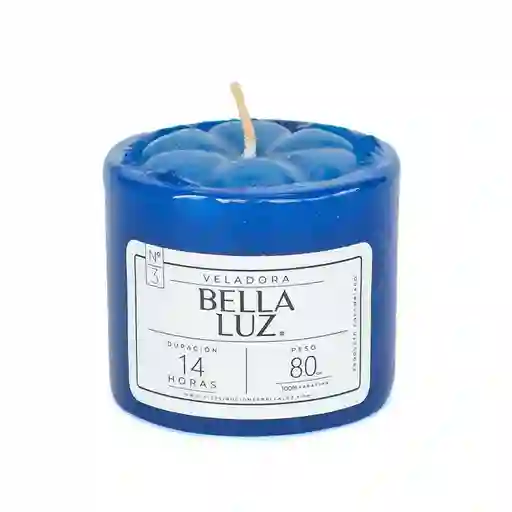 Veladora Bella Luz N3 5x5cm Azul Parafina N3a