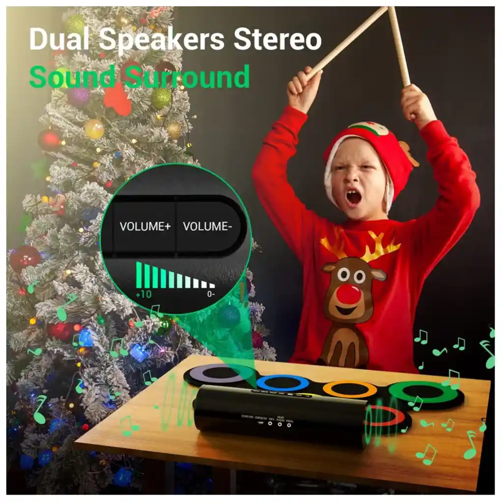 Batería Electrónica Portátil Tambor Eléctrico Flexible G3001