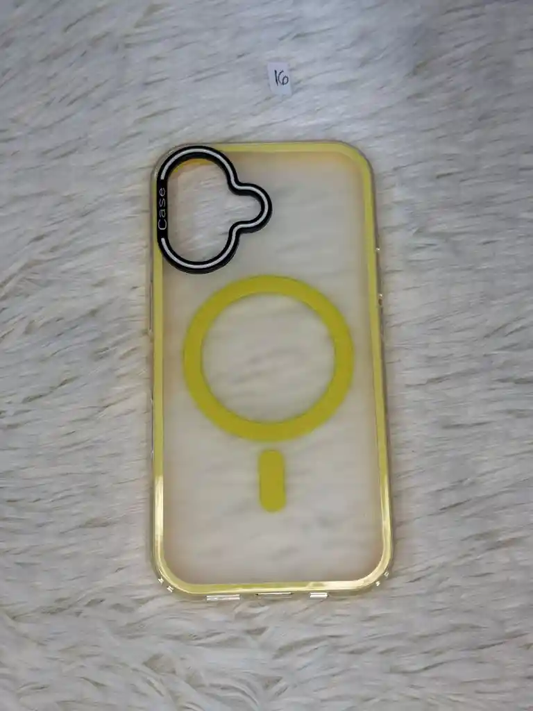 Forro Iphone 16 Magsafe - Borde Color Amarillo