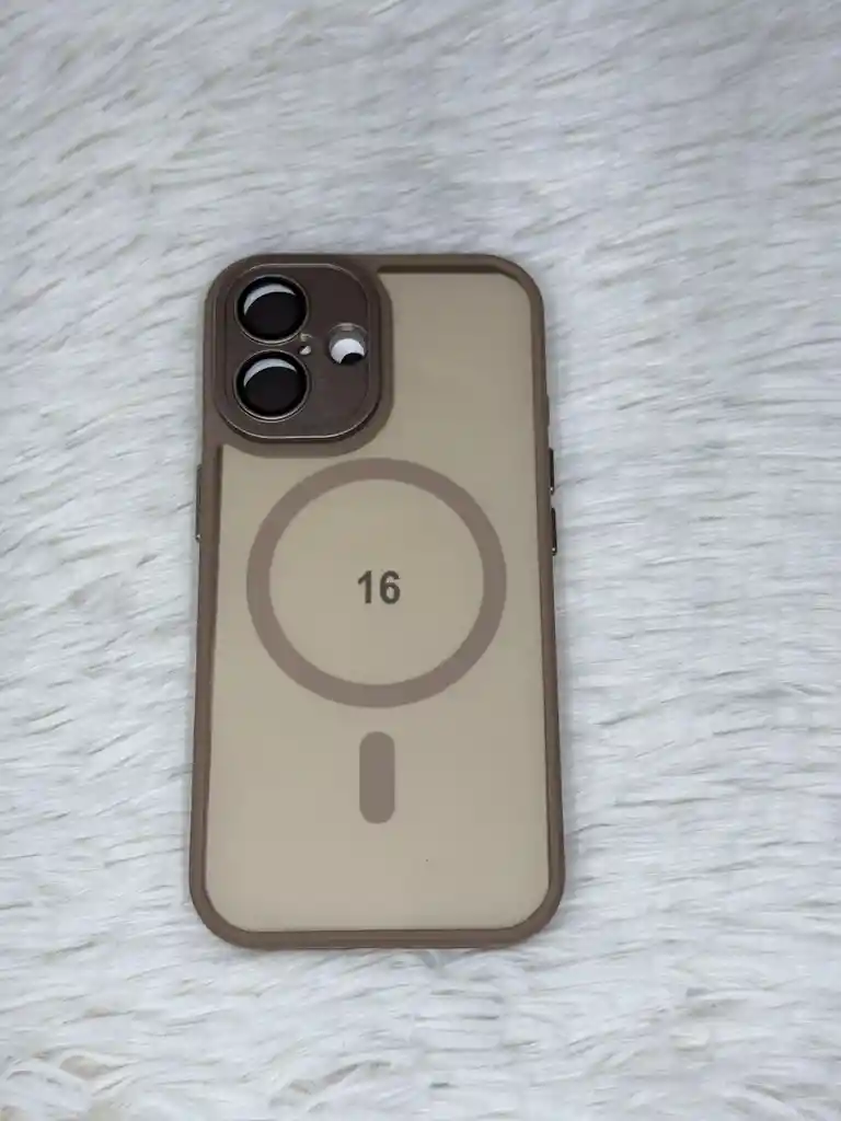 Forro Iphone 16 Magsafe - Borde Color Marron