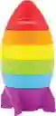 Juego Montessori Cohete Para Apilar Formas Y Colores Niños