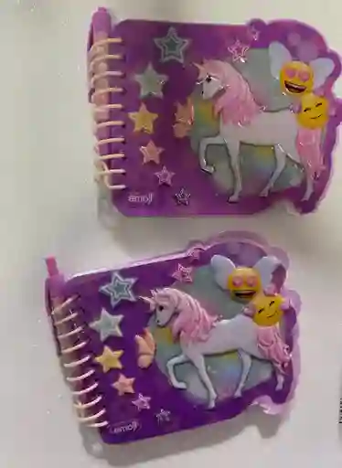 🦄libreta Unicornio Emoji - Con Esfero💜✨