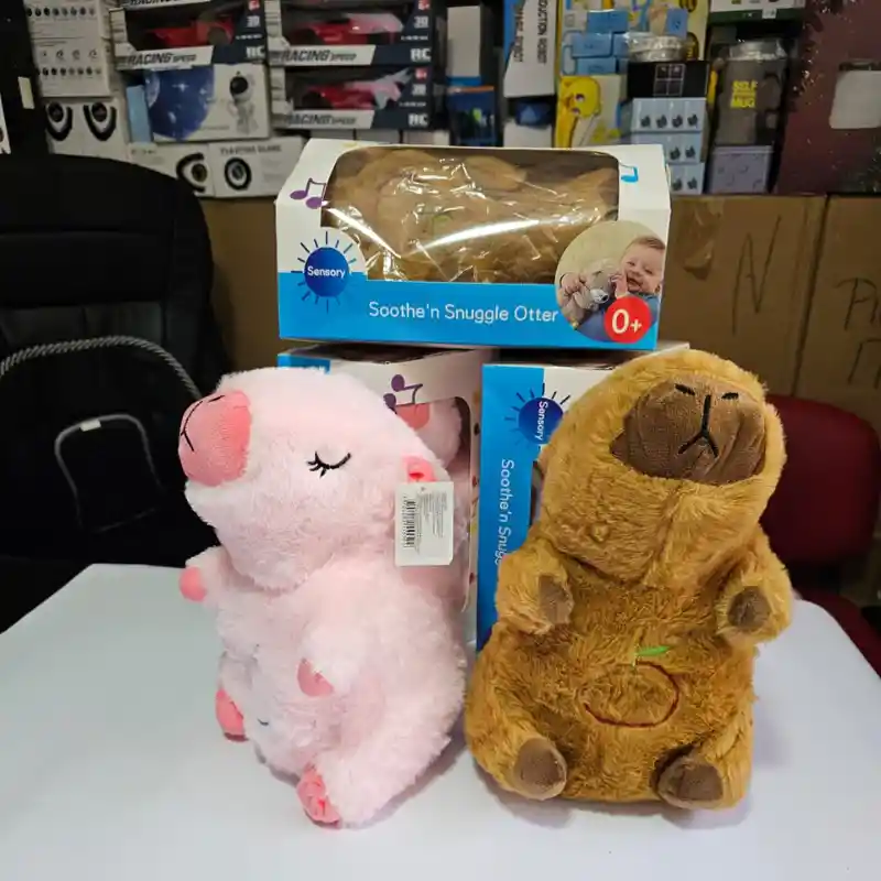Peluche Capibara Interactivo Movimiento Luz Y Música Juguete Café