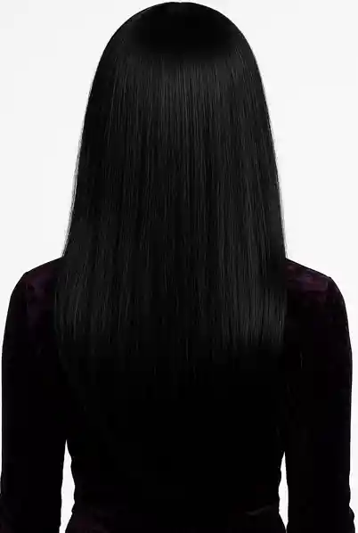 Peluca Negra Lisa 60 Cm Larga Disfraz De Halloween