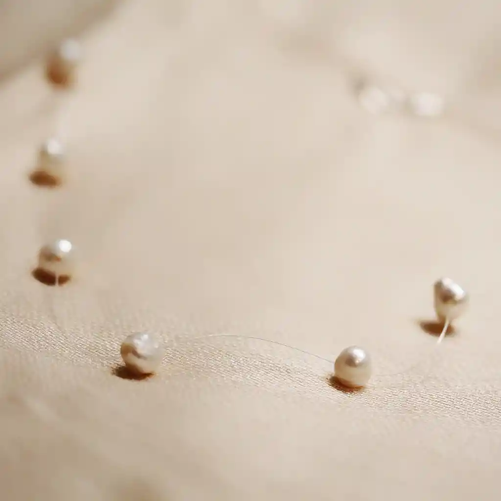 Collar Hilo Invisible En Perlas De Agua