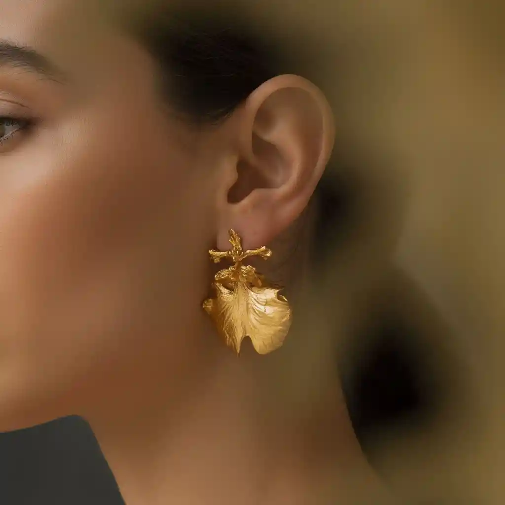 Aretes Topo Orquidea Dama Danzante