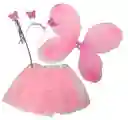 Set De Alas Para Niña Tutu Falda, Balaca Con Cuerno Y Alas De Colores
