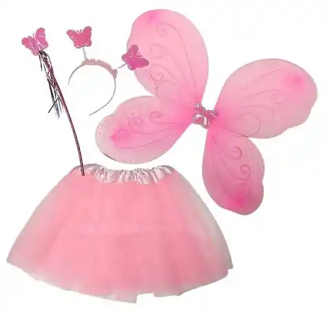 Set De Alas Para Niña Tutu Falda, Balaca Con Cuerno Y Alas De Colores