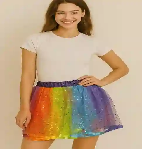 Falda De Tutu De Colores De Arcoiris