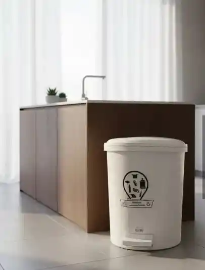 Papelera Caneca Pedal 13 Litros Estilo Hogar Baño Reglamentaria Blanca