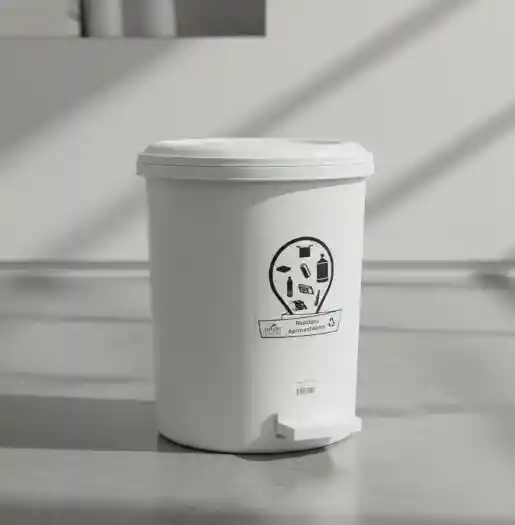 Papelera Caneca Pedal 13 Litros Estilo Hogar Baño Reglamentaria Blanca