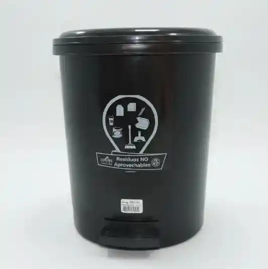 Papelera Caneca Pedal 13 Litros Estilo Hogar Baño Reglamentaria Negro
