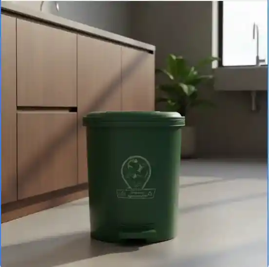 Papelera Caneca Pedal 13 Litros Estilo Hogar Baño Reglamentaria Verde