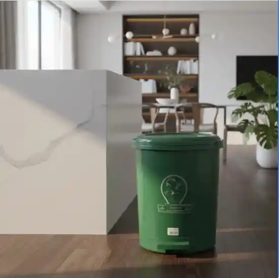 Papelera Caneca Pedal 13 Litros Estilo Hogar Baño Reglamentaria Verde