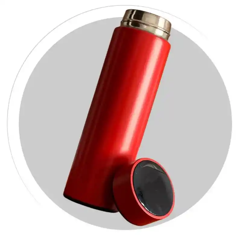 Termo Led 500ml Acero Inoxidable Pantalla Temperatura Rojo