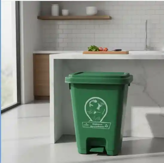 Papelera Basurero Pedal 35 Uso Institucional Verde