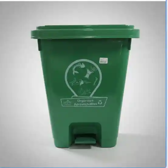 Papelera Basurero Pedal 35 Uso Institucional Verde