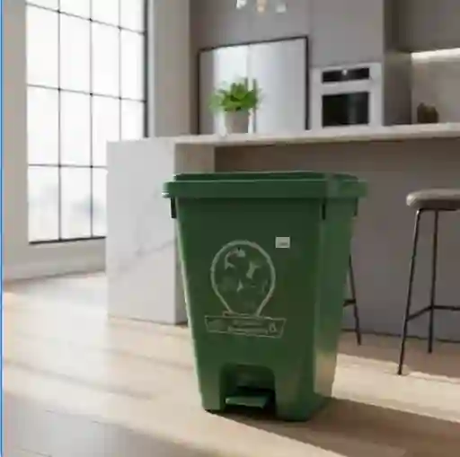 Papelera Basurero Pedal 35 Uso Institucional Verde