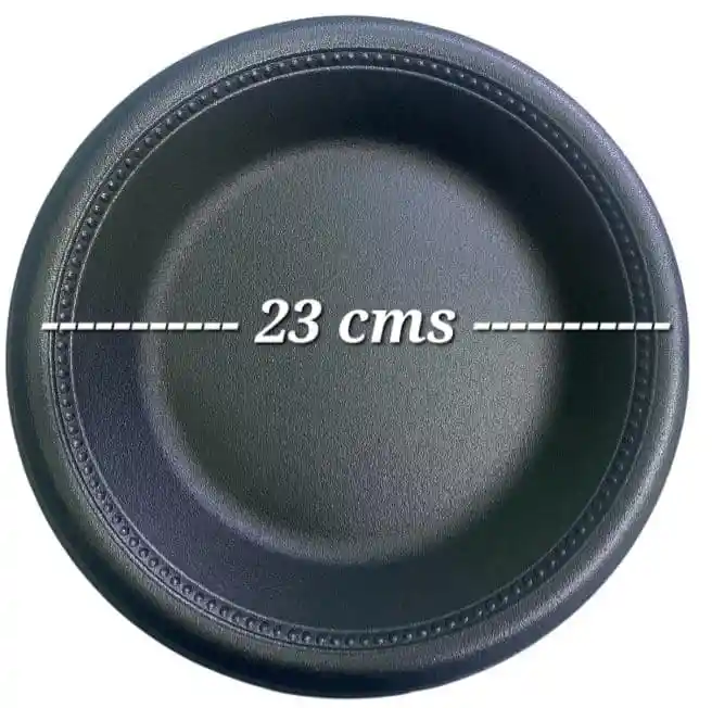 Plato Icopor 23 Cms Negro X 20 Unds