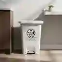 Basurero Pedal 35 L Uso Institucional Blanco