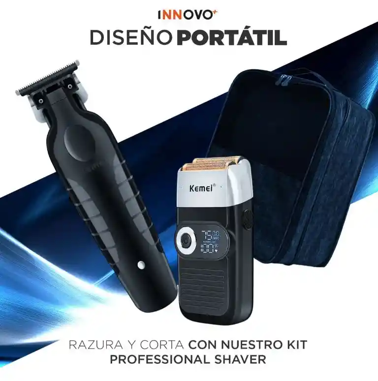 Afeitadoras Profesional Patillera Y Rasuradora Shaver Con Estuche Recargable