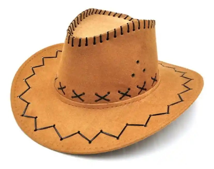 Sombrero Vaquero Clásico Gamuzado Para Niño Café Claro Disfraz Halloween