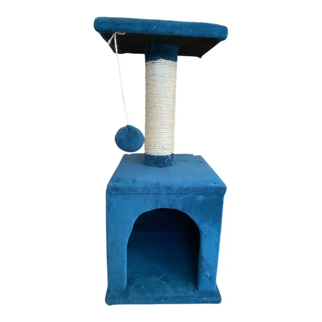 Gimnasio Para Gatos Con Rascador, Cama Y Cueva 75x35x35 Cm Color Azul