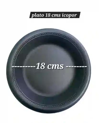Plato Icopor 18 Cms Negro X 20 Unds