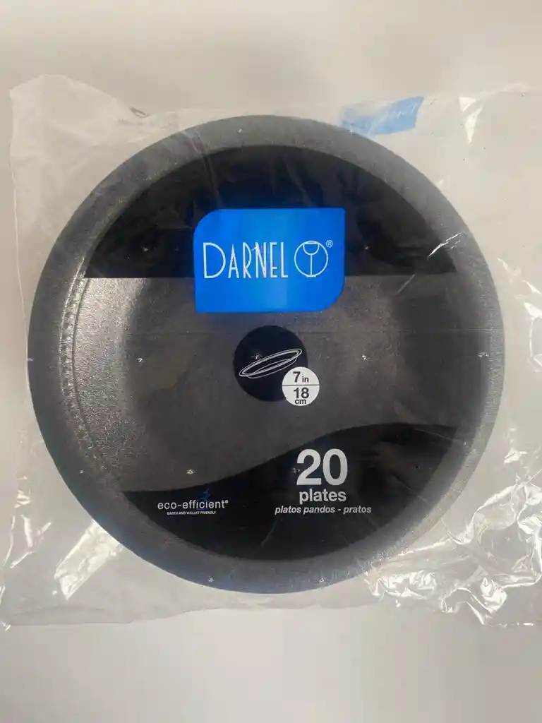 Plato Icopor 18 Cms Negro X 20 Unds