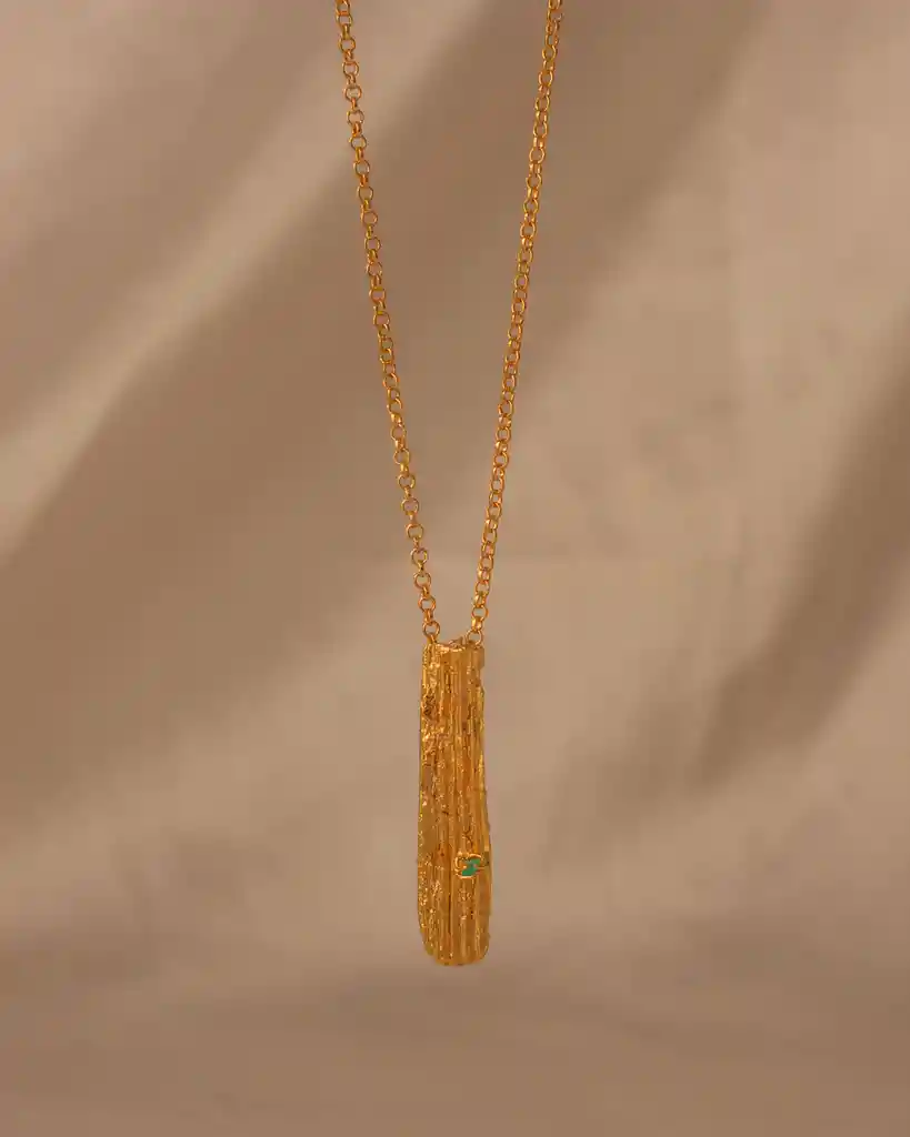 Collar Corteza Palma Esmeralda