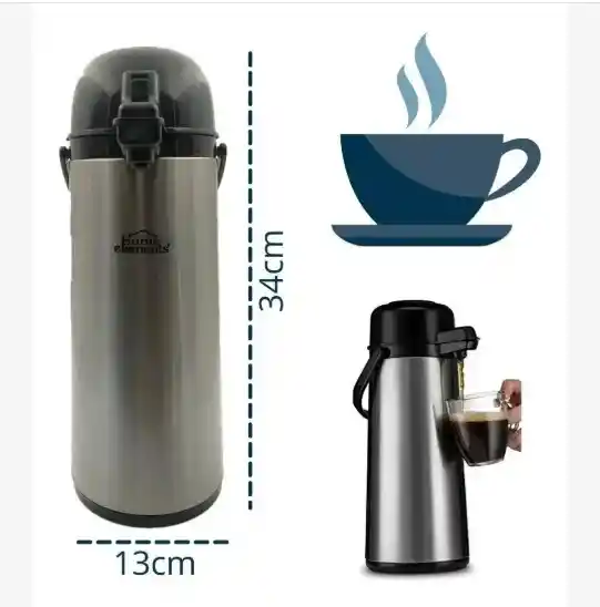 Termo Bomba 1.9 Litros Para Tinto Acero Home Elements Gris